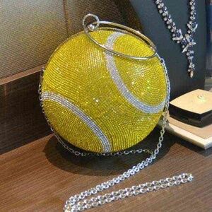 Rhinestone Tennis Ball Purse/Clutch